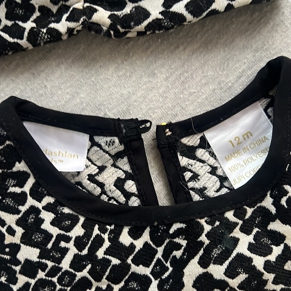 black and white cheetah/leopard print dress with matching headband - Picture 2 of 4